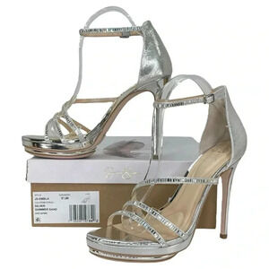 Jessica Simpson Embla Silver Shimmer Womens Heels Size 9.5M